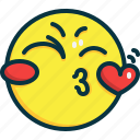 kiss, heart, emoji, sticker, smile, emoticon