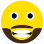 beard, emoji, face, teeth 