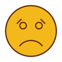 emoji, emoticon, face, sad