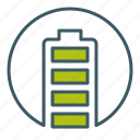 battery, cell, circle, energy, full, level, power