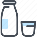 bottle, drink, glass, milk