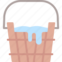 bucket, wellness, wooden, water, farm