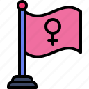 feminism, woman, feminist, women, rights, flag, winner