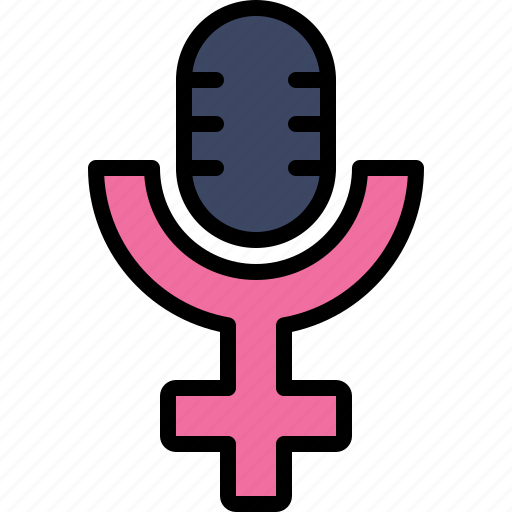 Feminism, woman, feminist, women, rights, microphone, speakout icon - Download on Iconfinder