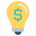 brainstorming, bulb, business, dollar sign, finance, idea, money