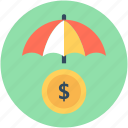 banking, insurance, parasol, protection, umbrella