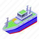 fishing, ship, isometric