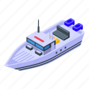 motor, fishing, boat, isometric