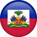 haiti, circle, country, flag, nation