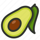 avocado, food, fruit, half, seed