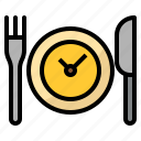 clock, cutlery, delivery, time, waiting