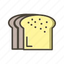 bread, breakfast, slice