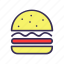 burger, filled, food, hamburger