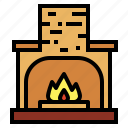 chimney, fireplace, furniture, warm