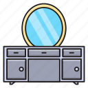 drawer, furniture, interior, mirror, showcase