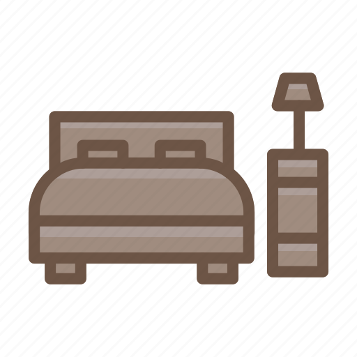 Bed, bedroom, furniture, interior, lamp, sleep, table icon - Download on Iconfinder