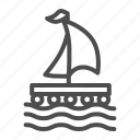 raft, ship, nautical, wave, water, boat