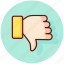 dislike, unlike, down, finger, thumb, disapprove, gesture 