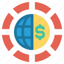 circle, currency, dollar, earth, globe, money, world