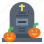 gravestone, tombstone, pumpkin, grave, halloween 