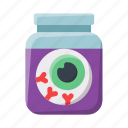 eye, jar, halloween, horror, glass, decoration, eyeball