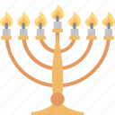 hanukkah, menorah, candle, candlestick, jewish, judaism, lampstand