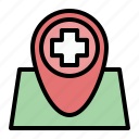 health, location, map, pin, navigation