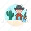 cowboy, history, cactus, man, west, avatar, gun, wild 