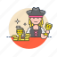 history, pirate, gold, treasure, woman, avatar, hat 