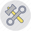 garage tools, maintenance, mechanic garage, spanner and hammer, tools