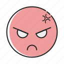 angry, emoji, emotag, emoticon, emotion, expression, face