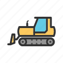 bulldozer, construction, digger, equipment, excavator, heavy, loader