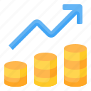 profit, increase, revenue, money, coin, chart, investment