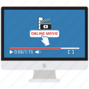 computer, imac, mac, monitor, movie time, online movie, screen