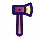 axe, chop, hatchet, lumberjack, tool, wood