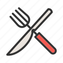 cutlery, fork, knife, meal, metal, spoon, utensil