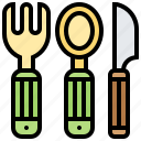 cutlery, dinnerware, fork, knife, spoon