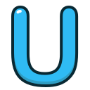 blue, letter, u, alphabet, letters