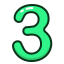 green, number, numbers, study, three 