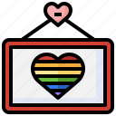 sign, love, romance, rainbow, panel