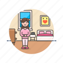 bedroom, lifestyle, bed, pajama, rest, sleep, woman