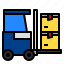 box, cargo, delivery, forklift, logistics