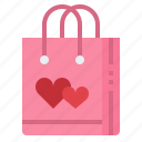 bag, shopping, love, heart, present