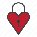 heart, padlock, love, valentine