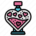 love, lovepotion, heart, romance, valentine, flask