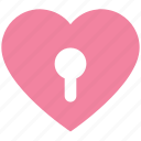 heart, hole, keyhole, lock, love, romance, valentine