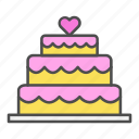 cake, heart, love, valentine, wedding