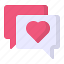 bubble, chat, heart, love, message