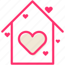 heart, love, home, house, building