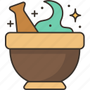 mortar, pestle, alchemy, herb, magic